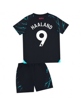 Manchester City Erling Haaland #9 Replika Tredje Kläder Barn 2023-24 Kortärmad (+ byxor)